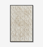 Abstract textuurkunstwerk met geschilderde cirkels in creme