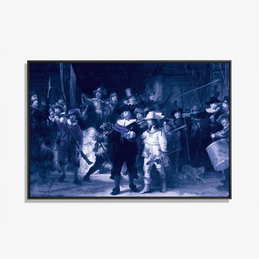 De Nachtwacht Blue - Nachtwacht schilderij- plexiglas schilderij - kunst