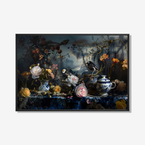 Flourishing Flock - Bloemen schilderij- plexiglas schilderij - kunst