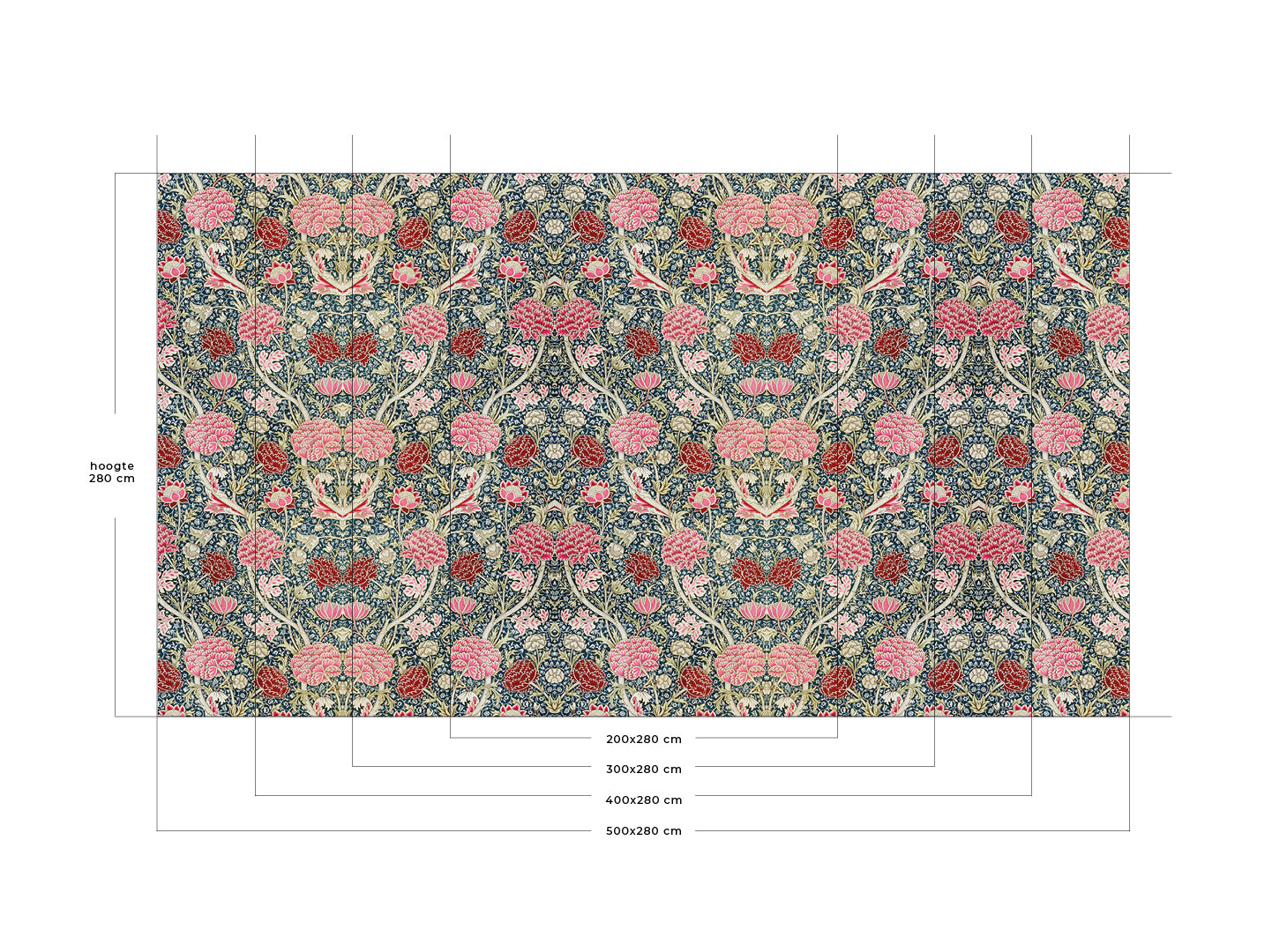 Flower Pattern - Naadloos behang - Bloemen schilderij- plexiglas schilderij - kunst