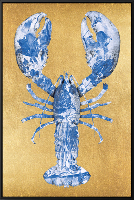Lobster Royal Blue schilderij zonder bandjes - op Canvas