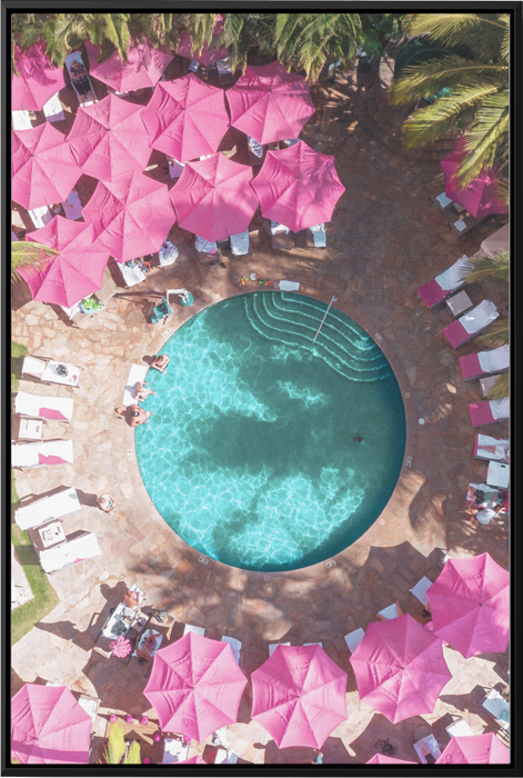 Pink Umbrella - Fotografie op Canvas