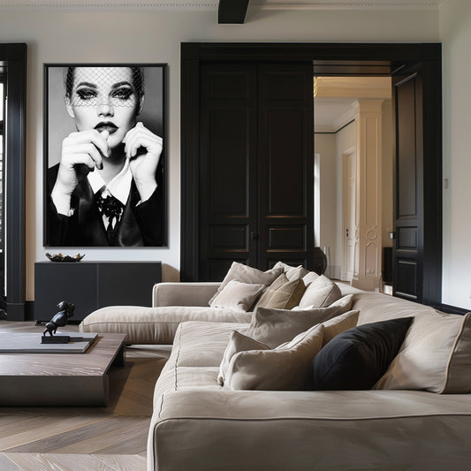 First Lady - Zwart wit schilderij- plexiglas schilderij - kunst
