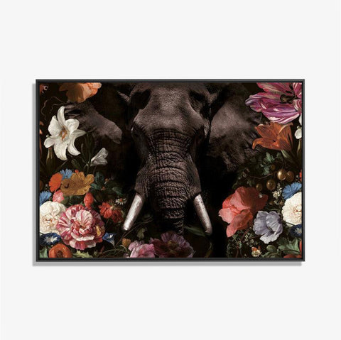 Flower Elephant - Bloemen schilderij- plexiglas schilderij - kunst