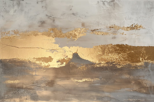 Gold River - Abstract schilderij- plexiglas schilderij - kunst