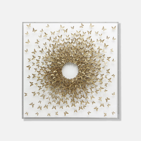 Golden Butterflies - 3d art- plexiglas schilderij - kunst