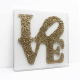 LOVE Golden - 3d art- plexiglas schilderij - kunst