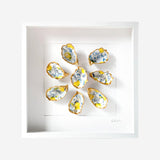 Lemon big 35x35cm - Ingelijste oesters- plexiglas schilderij - kunst