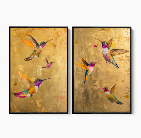 Golden Symphony - 2 luik- plexiglas schilderij - kunst