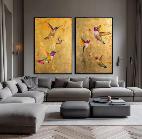 Golden Symphony - 2 luik- plexiglas schilderij - kunst