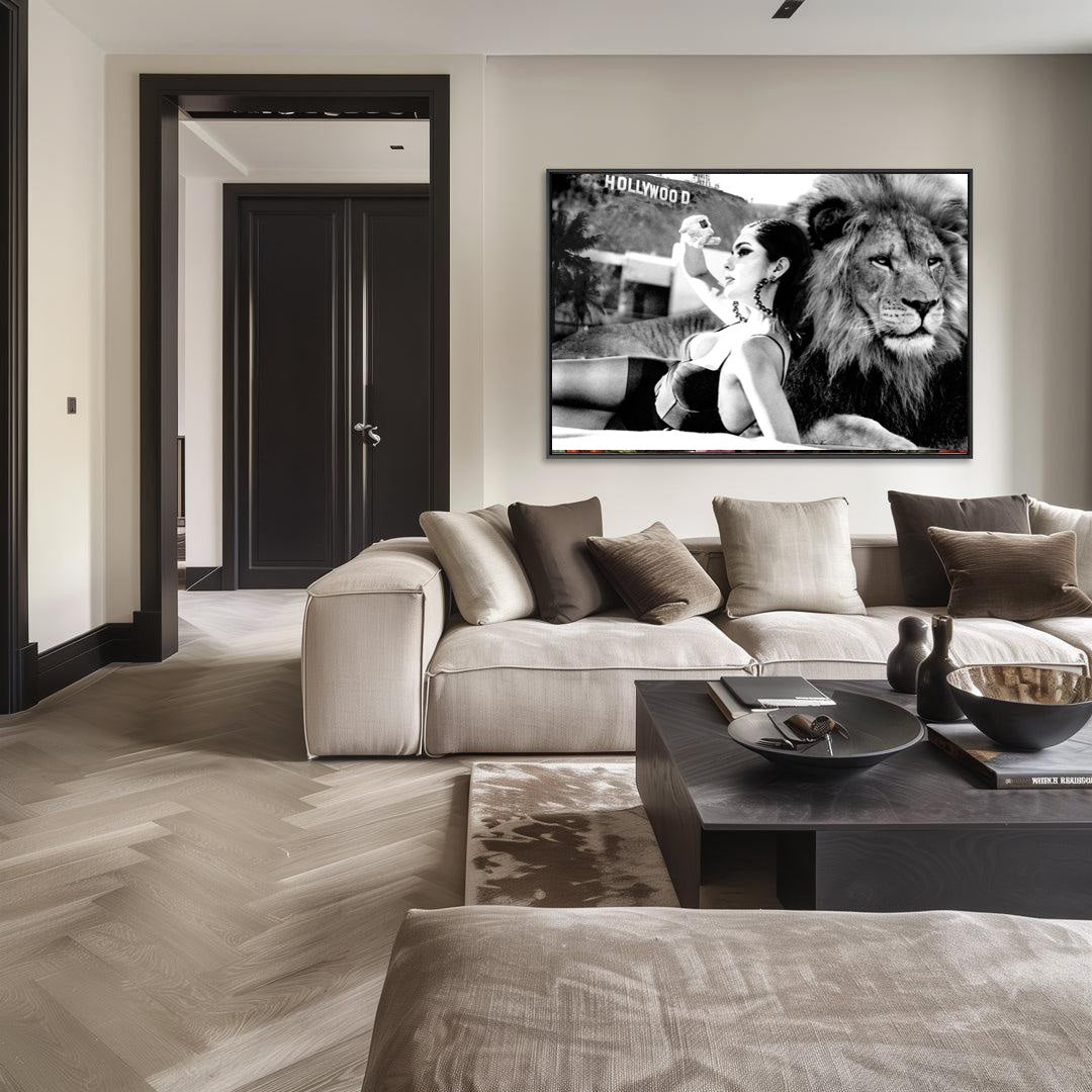 Hollywood Pet - Zwart wit schilderij- plexiglas schilderij - kunst