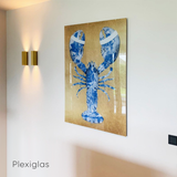 Lobster Royal Blue- plexiglas schilderij - kunst