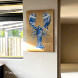 Lobster Royal Blue- plexiglas schilderij met een kreeft - kunst