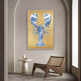 Lobster Royal Blue schilderij - op Canvas