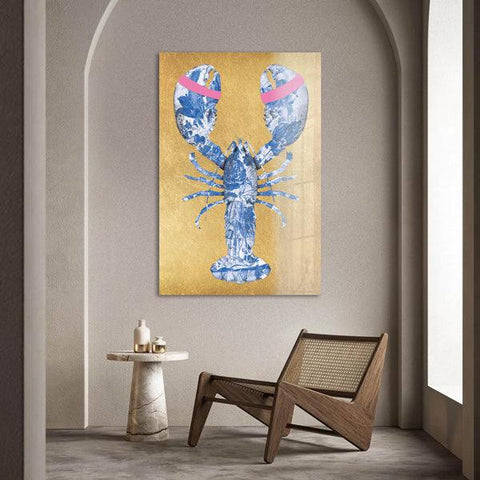 Lobster Royal Blue Pink- plexiglas schilderij - kunst