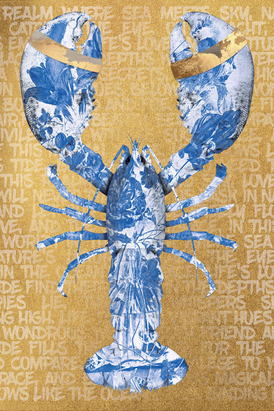 Lobster Royal Blue - poem- plexiglas schilderij - kunst