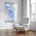 Lobster Silver Blue verticaal - Plexiglas schilderij