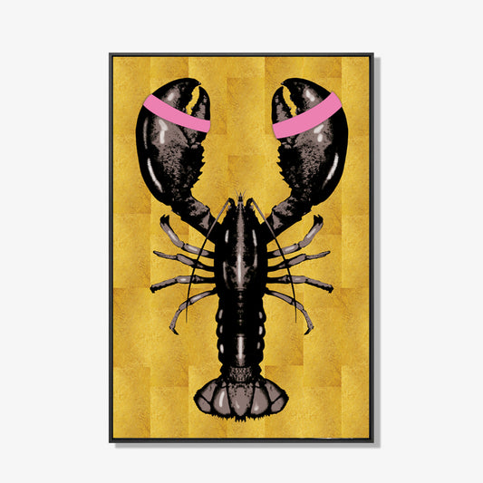 Lobster Pink Bands Verticaal- plexiglas schilderij - kunst
