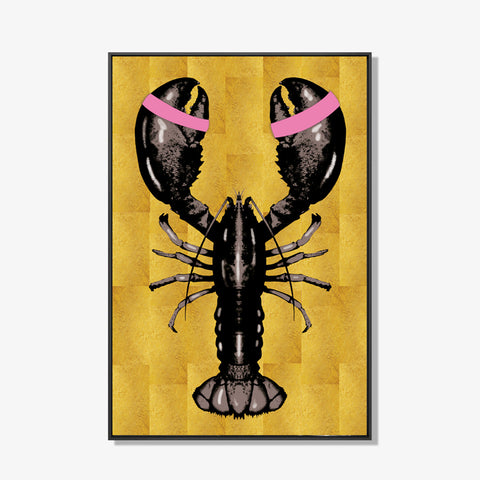 Lobster Pink Bands Verticaal- plexiglas schilderij - kunst