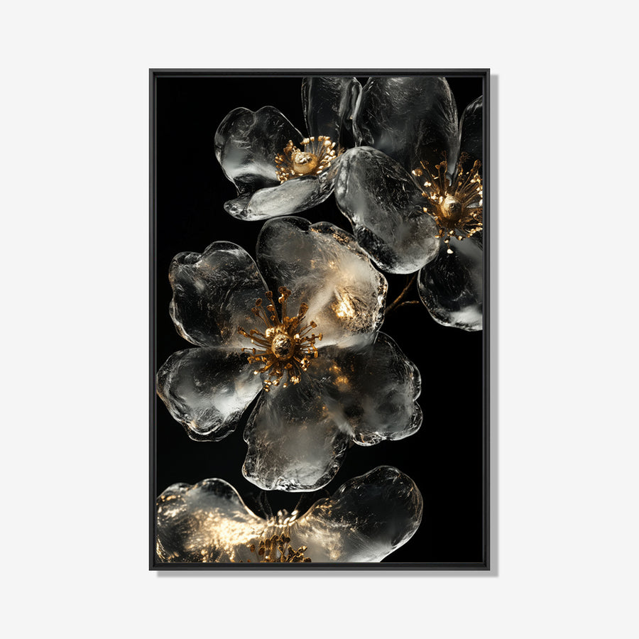 Midnight Garden - Bloemen schilderij- plexiglas schilderij - kunst