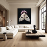 Moth Purple Chive - Bloemen schilderij- plexiglas schilderij - kunst