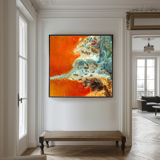Orange wave - Abstract schilderij- plexiglas schilderij - kunst
