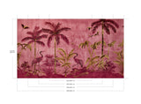 Pink Jungle - Naadloos behang - Bloemen schilderij- plexiglas schilderij - kunst