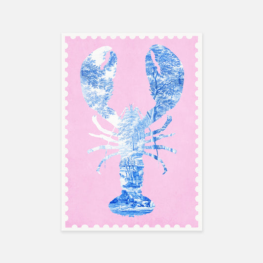 Lobster Pink Stamp Art Poster