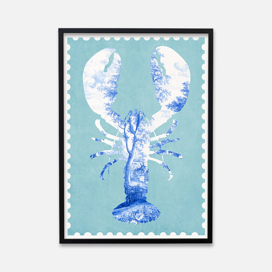 Lobster Sea Stamp Art Poster