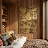 Textuurkunst met gelaagde verfstructuren geïnspireerd op boomschors