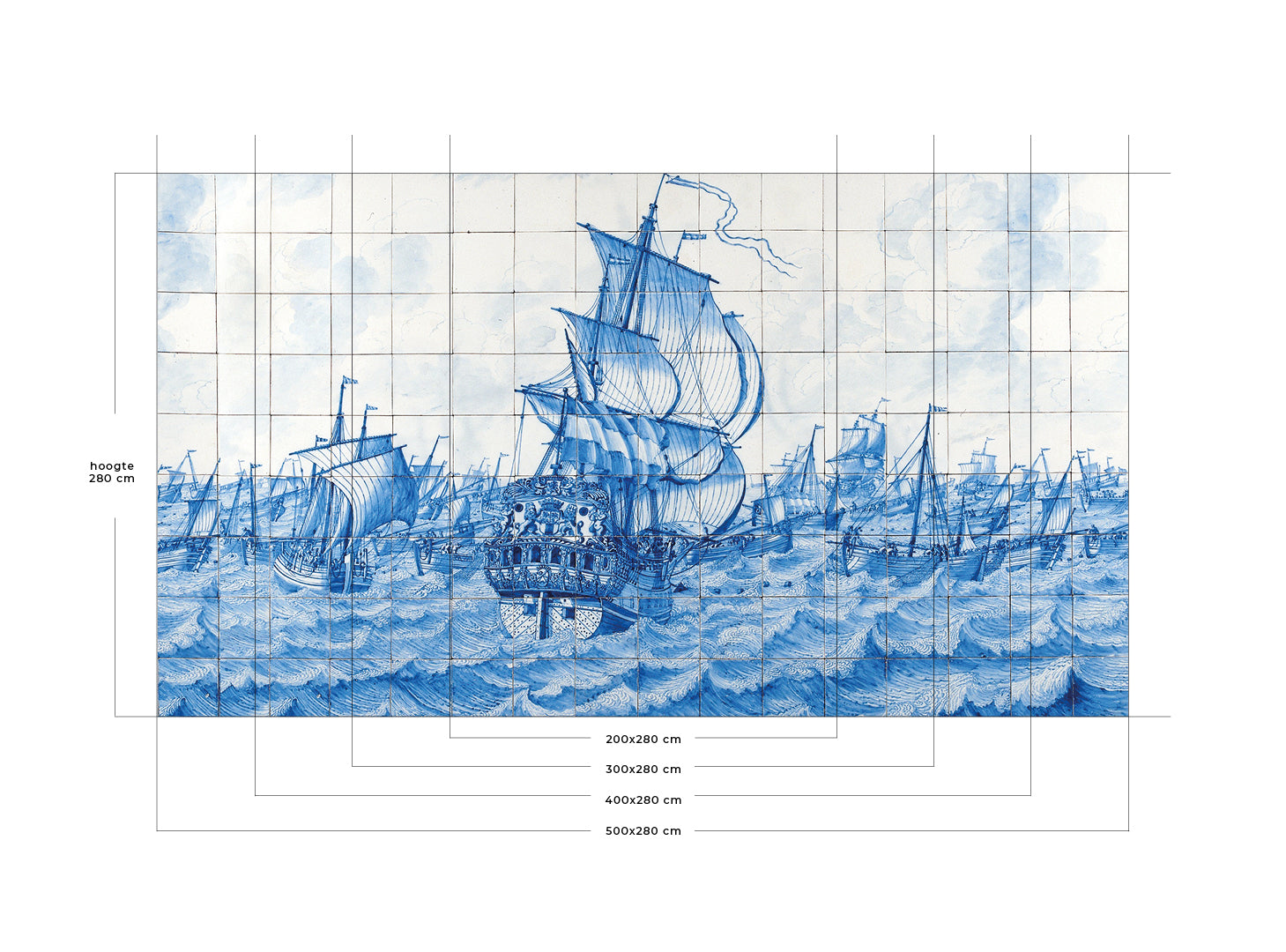 Sea Battle - Naadloos behang- plexiglas schilderij - kunst