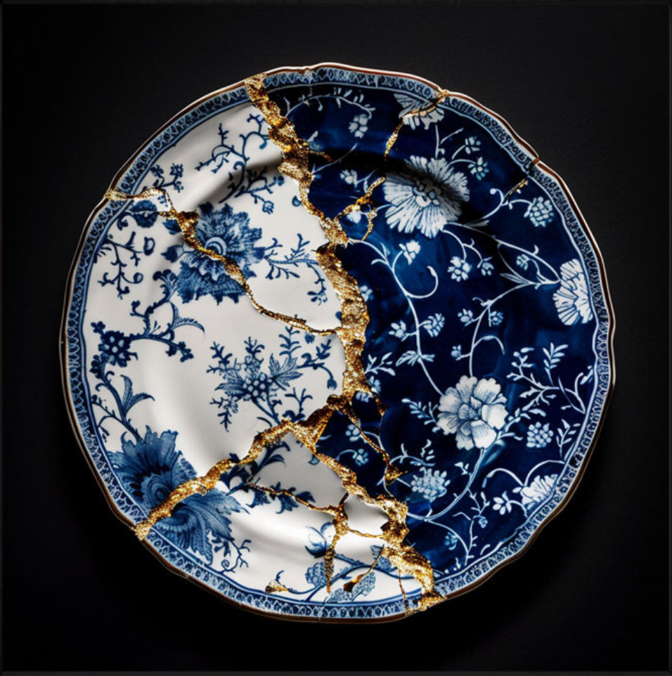 Kintsugi – Eeuwige Schoonheid- plexiglas schilderij - kunst