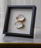 Gepersonaliseerd met namen 27X27CM - Ingelijste oesters- plexiglas schilderij - kunst