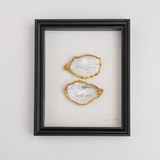 Gepersonaliseerd 23x28cm - 2 ingelijste oesters- plexiglas schilderij - kunst