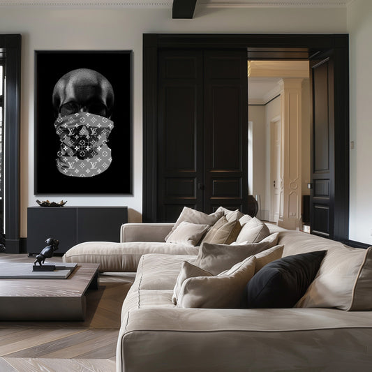 Skully - Zwart wit schilderij- plexiglas schilderij - kunst