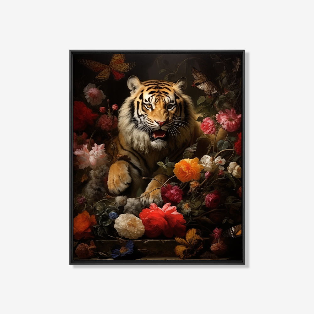 Tiger Garden - Bloemen schilderij- plexiglas schilderij - kunst