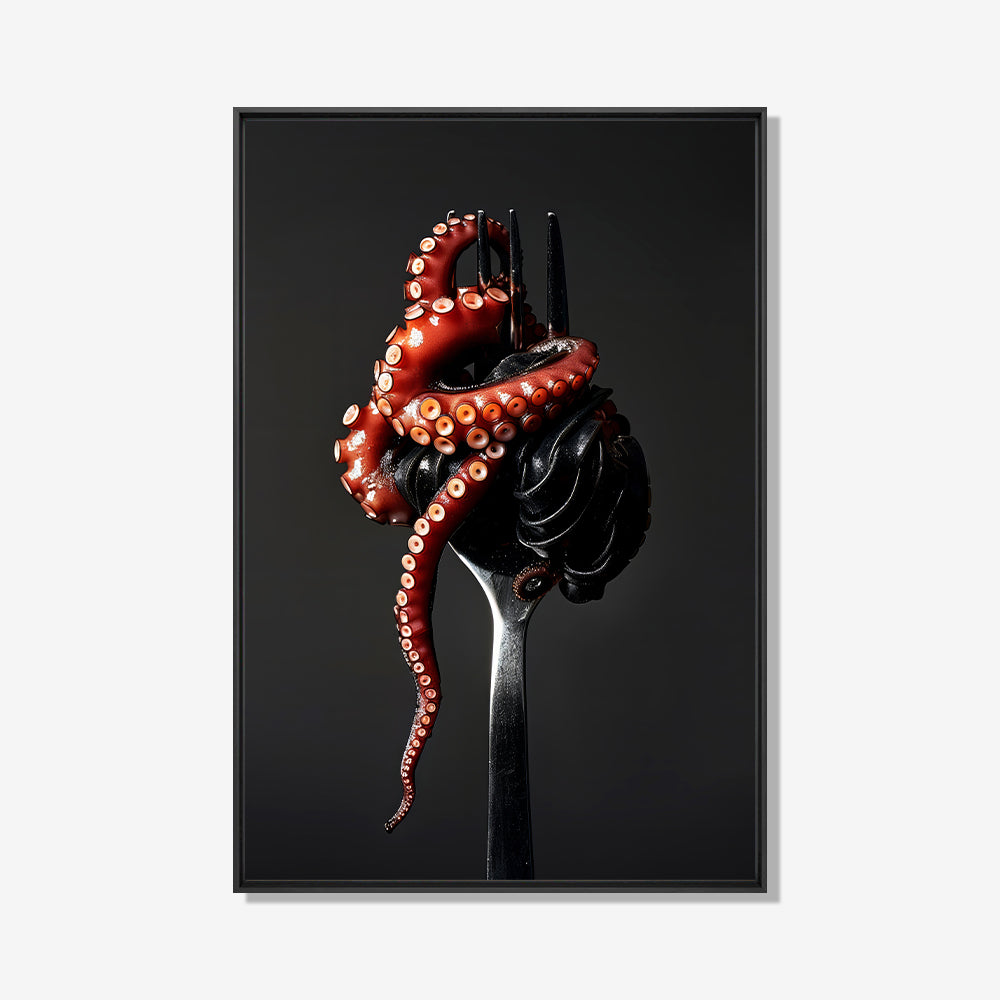 Vork met zeevruchten- plexiglas schilderij - kunst