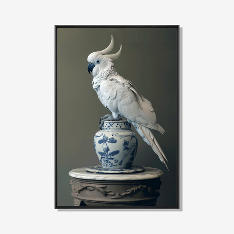 White Parrot- plexiglas schilderij - kunst