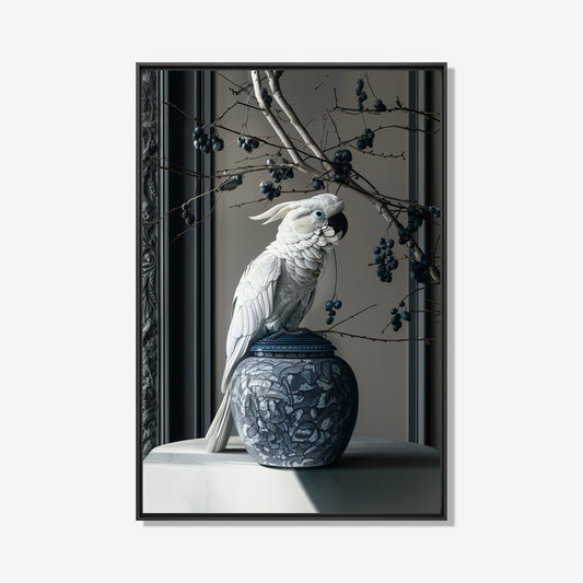 Witte Kaketoe- plexiglas schilderij - kunst