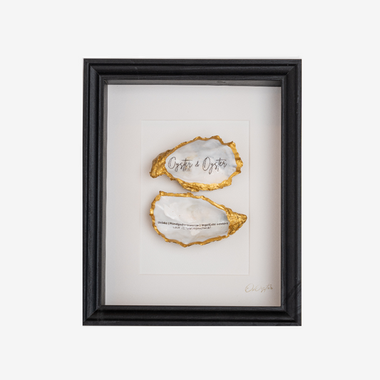 Gepersonaliseerd 23x28cm - 2 ingelijste oesters- plexiglas schilderij - kunst