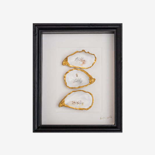 Gepersonaliseerd 23x28cm - 3 Ingelijste oesters- plexiglas schilderij - kunst