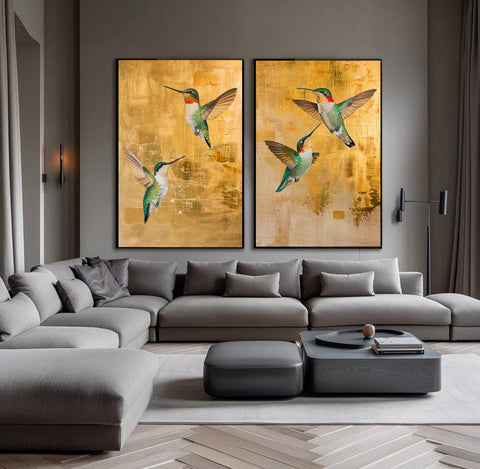 Gold Flutter - 2 luik- plexiglas schilderij - kunst