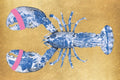Lobster Royal Blue Pink horizontaal - Plexiglas schilderij