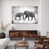 African Elephant - Zwart wit schilderij- plexiglas schilderij - kunst
