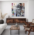 schilderij op plexiglas David bowie in een moderne kamer