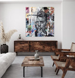 schilderij op plexiglas David bowie in een moderne kamer