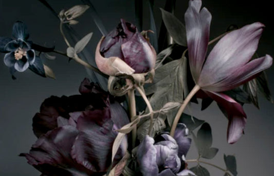 Dark Flowers - Bloemen schilderij- plexiglas schilderij - kunst