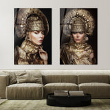 2 luik Golden Empress -  Fotografie op plexiglas