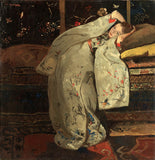 Meisje in de witte Kimono - Plexiglas schilderij