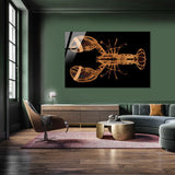 Lobster Black Horizontaal - Plexiglas schilderij